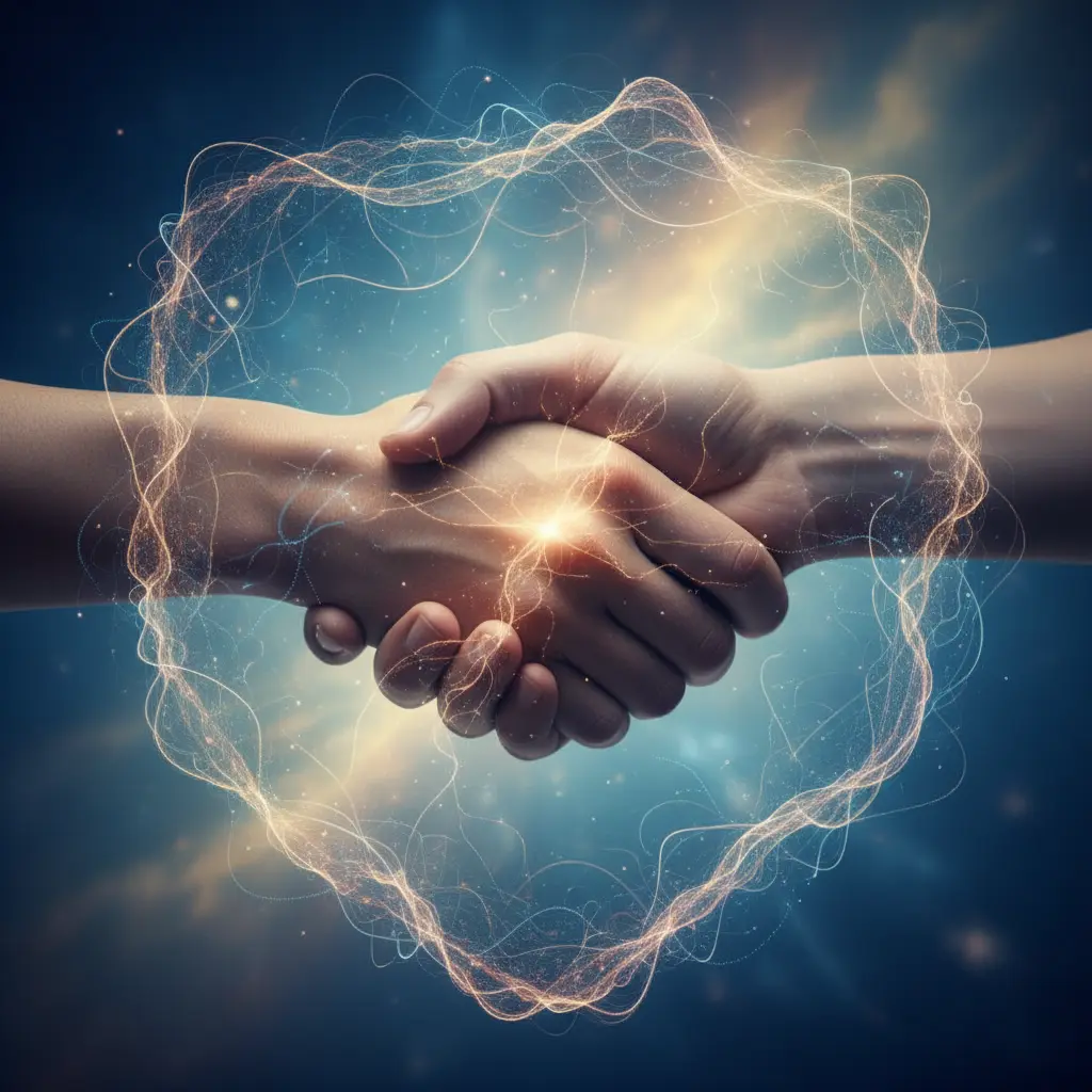 Two hands clasped, symbolising trust and consent which are fundamental to BDSM practices.