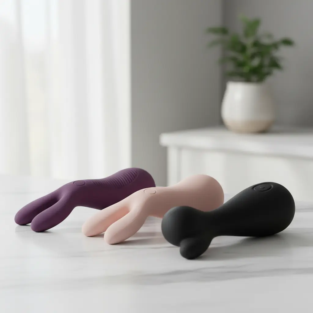  A collection of modern, body-safe silicone rabbit vibrators, illustrating the answer to 'what is a rabbit vibrator' for our comprehensive guide.