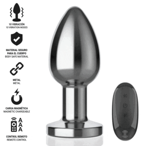 INTENSE - ANAL PLUG 10 VIBRATIONS METAL WITH REMOTE CONTROL L