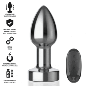 INTENSE - ANAL PLUG 10 VIBRATIONS METAL WITH REMOTE CONTROL S