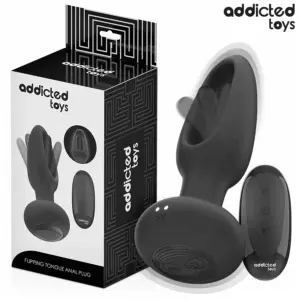 ADDICTED TOYS - ANAL PLUG WITH VIBRATING TONGUE AND REMOTE CONTROL