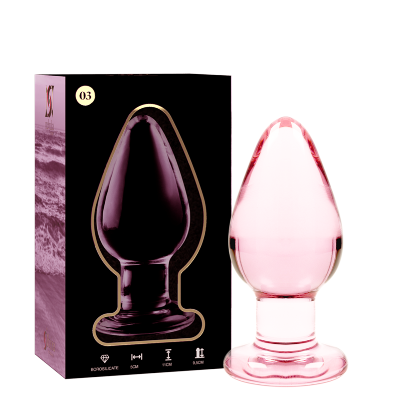 NEBULA SERIES BY IBIZA - MODEL 3 ANAL PLUG BOROSILICATE GLASS PINK 11 CM -O- 5 CM