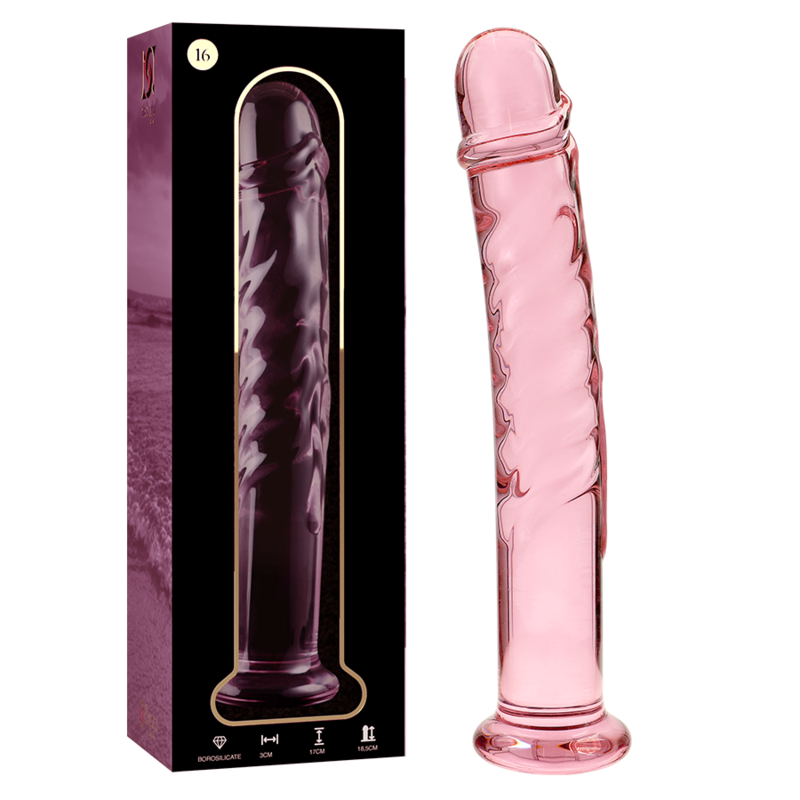 NEBULA SERIES BY IBIZA - MODEL 16 DILDO BOROSILICATE GLASS PINK 18.5 CM -O- 3 CM