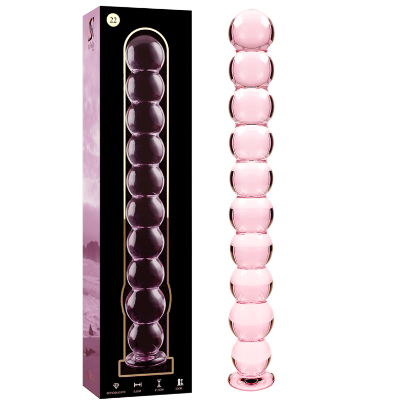 NEBULA SERIES BY IBIZA - MODEL 22 DILDO BOROSILICATE GLASS PINK 21.5 CM -O- 2.5 CM