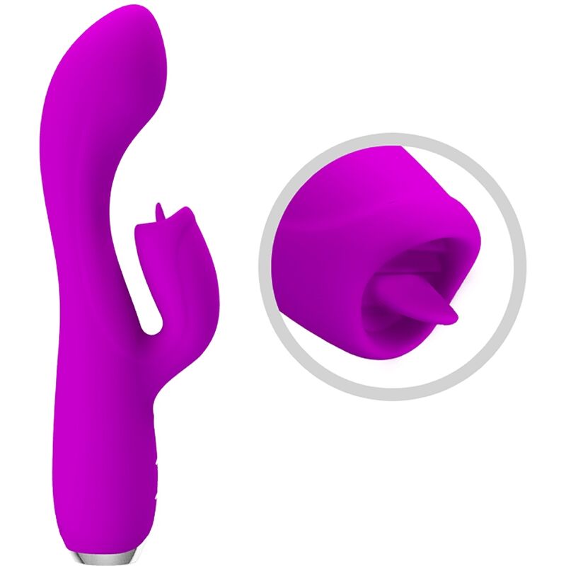 PRETTY LOVE - GLORIA RECHARGEABLE RABBIT VIBRATOR-WATERPROOF PURPLE - Image 6