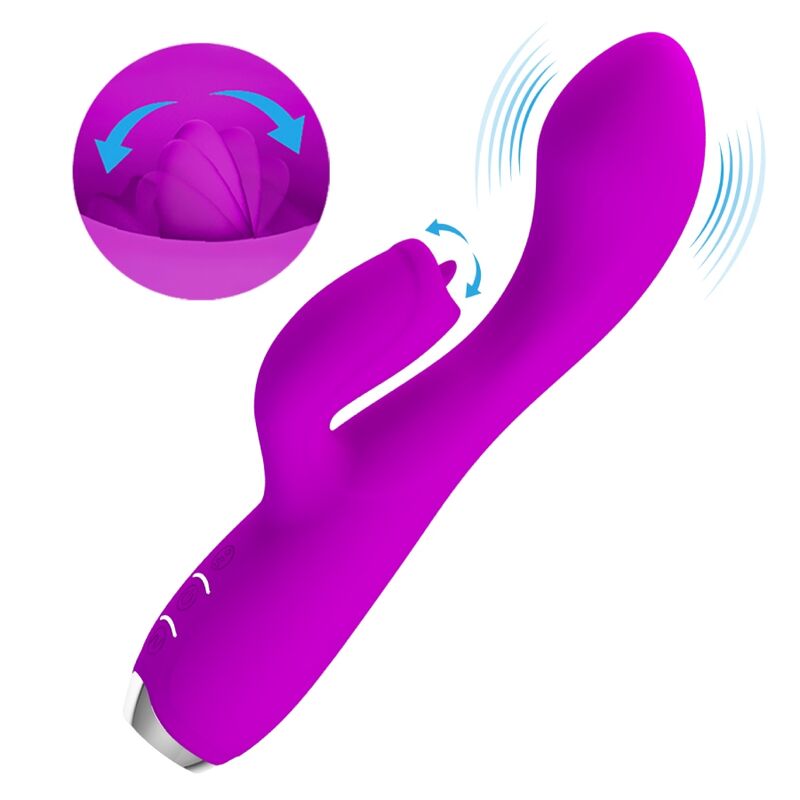 PRETTY LOVE - GLORIA RECHARGEABLE RABBIT VIBRATOR-WATERPROOF PURPLE - Image 7