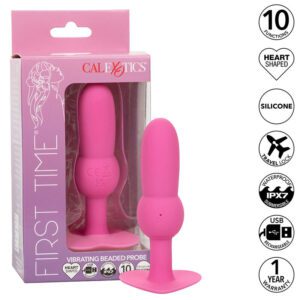CALEXOTICS - FIRST TIME ANAL PLUG BEADED PROBE 10 VIBRATIONS PINK
