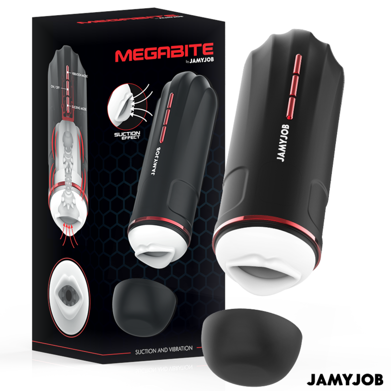 JAMYJOB - MEGABITE AUTOMATIC MOUTH MASTURBATOR 5 MODES STIMULATING WAVES AND VIBRATION
