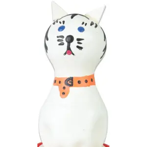 CONDOMERIE - HANDPAINTED NOVELTY CONDOMS CAT WHITE